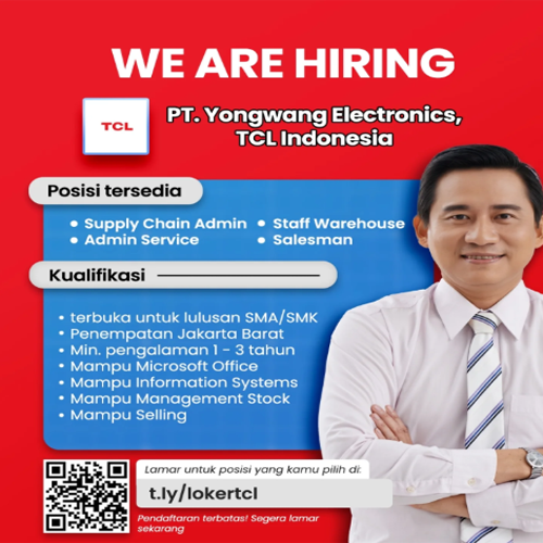 Lowongan TCL Indonesia 2026 untuk Admin dan Warehouse