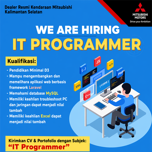 Loker IT Programmer 2026 Mitsubishi Kalsel