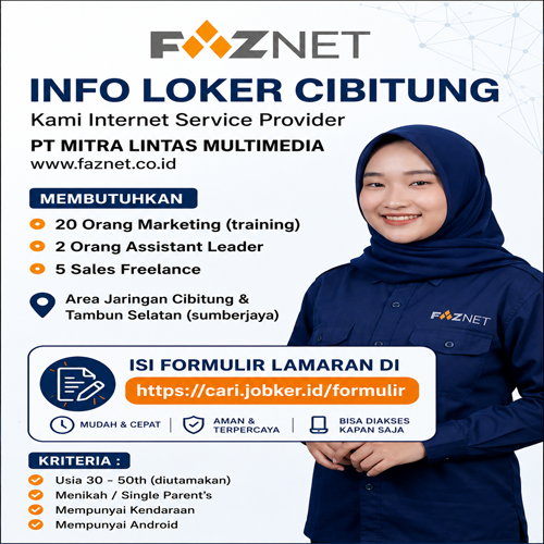 Lowongan Kerja Cibitung Terbaru di PT Mitra Lintas Multimedia untuk Posisi Marketing dan Assistant Leader