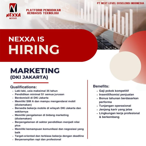 Lowongan Marketing DKI Jakarta untuk Platform Pendidikan Berbasis Teknologi