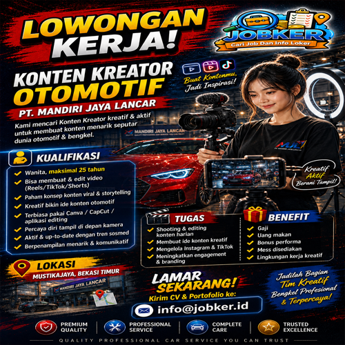 Lowongan Kerja Konten Kreator Otomotif di Bekasi Timur: Peluang Karier Kreatif untuk Generasi Digital
