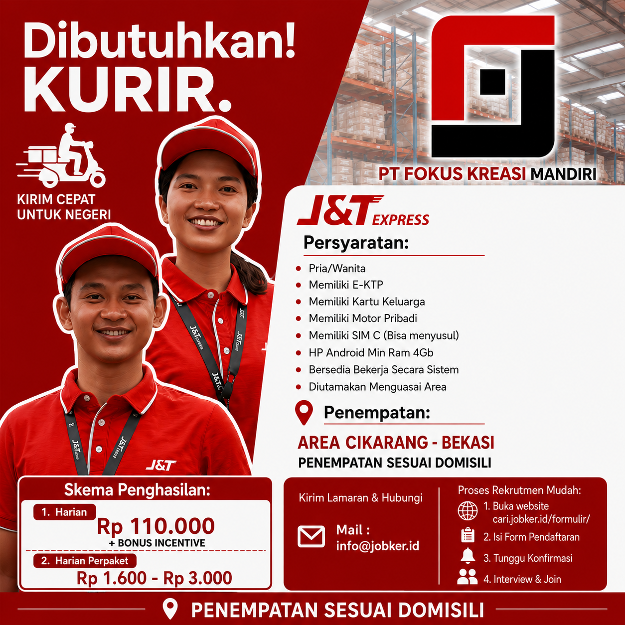 Lowongan Kurir J&T Express Cikarang Bekasi Terbaru 2026